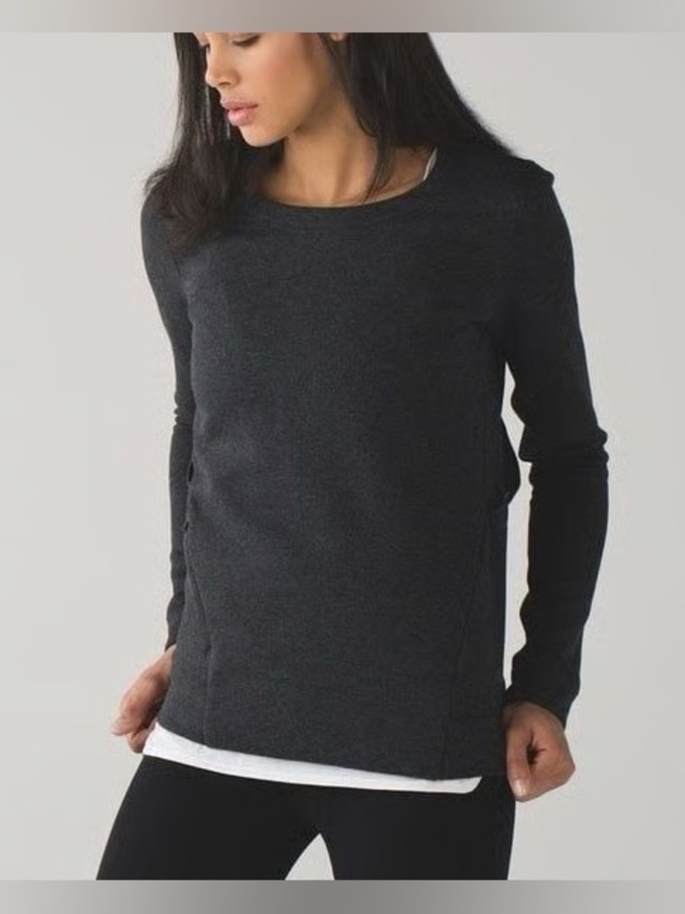 Lululemon &Go Endeavor Heather Charcoal Splitback Sweatshirt